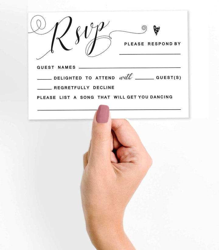 50 Leere RSVP-Karten Mit Weissen Umschlägen Weiss 4 "X6 Antwortkarten-RSVP-Antwortkarte Für Hochzeit