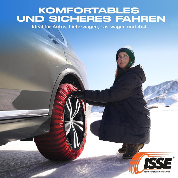 ISSE Klassisch GröÃŸe 66 2er-Set Textil-Schneeketten Für Autos CLASSIC T66, CLASSIC T66