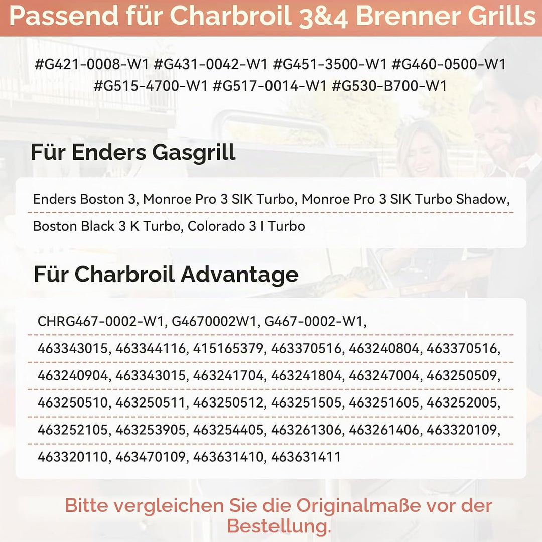 463343015 Gusseisen Grillroste Ersatz für Charbroil Advantage 463344015 463344116 463343819 46337111