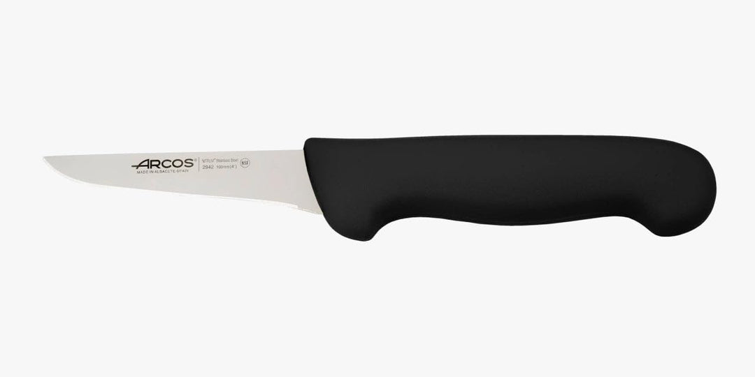 Arcos Profi-Ausbeinmesser - Edelstahlklinge NITRUM 100 mm - Schwarzer Polypropylen-Griff - Perfekt z