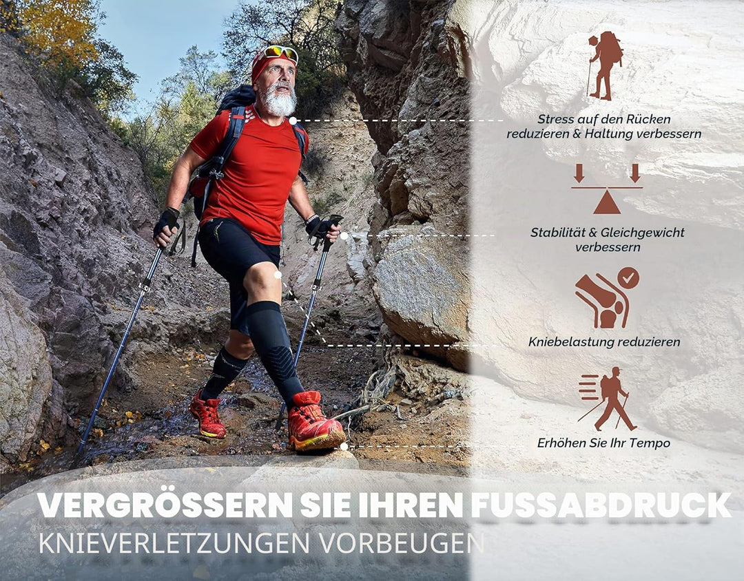 TREKOLOGY TREKZ SE Ultra-Leicht Trekkingstöcke/Wanderstöcke Faltbar - Nordic Walking Stöcke Für Dame