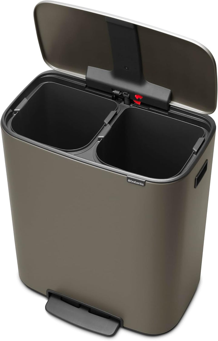 Brabantia 211546 Treteimer Bo, 2 x 30L, Platin 2 Inneneimer (2 x 30L) Platinum, 2 Inneneimer (2 x 30
