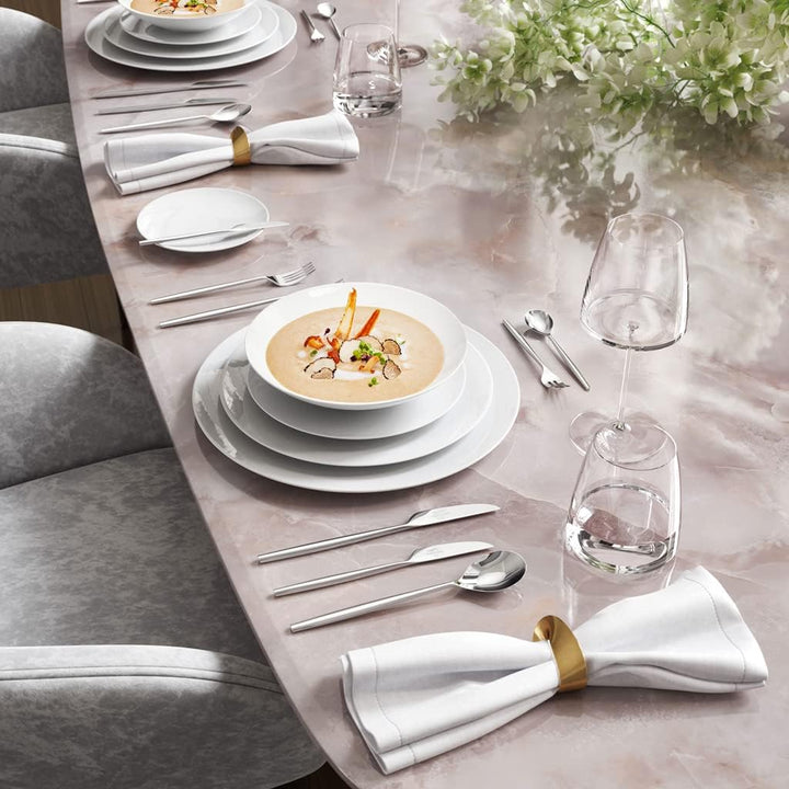 Villeroy & Boch Signature MetroChic Blanc Suppenteller, Durchmesser 20 cm, Tiefe 5 cm, Weiss
