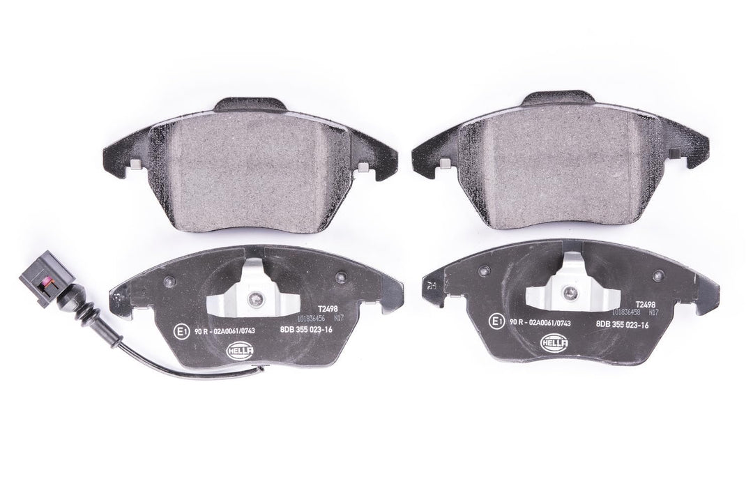 HELLA PAGID 8DB 355 023-161 Bremsbelagsatz - T2498 - Dicke/Stärke: 20.3mm - Bremssystem: Teves - mit