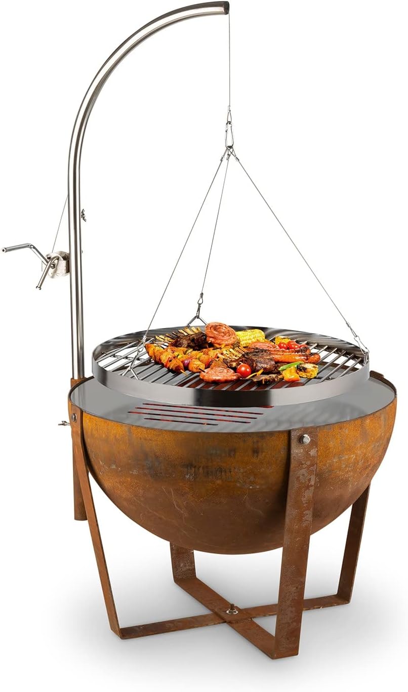 blumfeldt Fire Globe Feuerschale mit Grill, Grillring: Ø 59cm, Feuerschale: Ø 60cm, Grillrost: Ø 59c