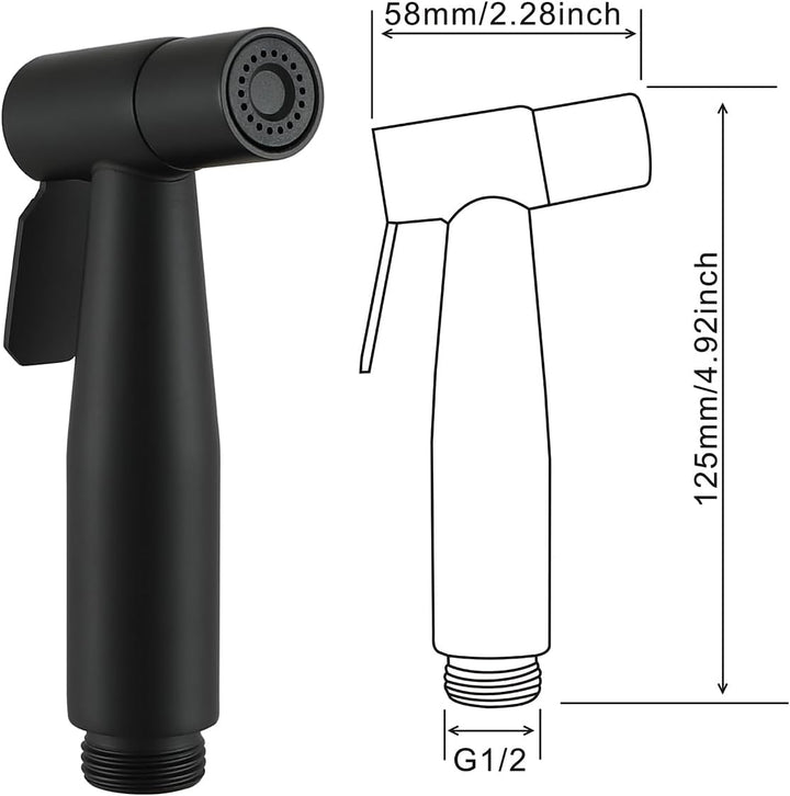 Ownace Mattschwarzes Bidet-Mischer-Sprüh-Set, WC-Dusche, muslimische heisse und kalte Bidet-Armatur