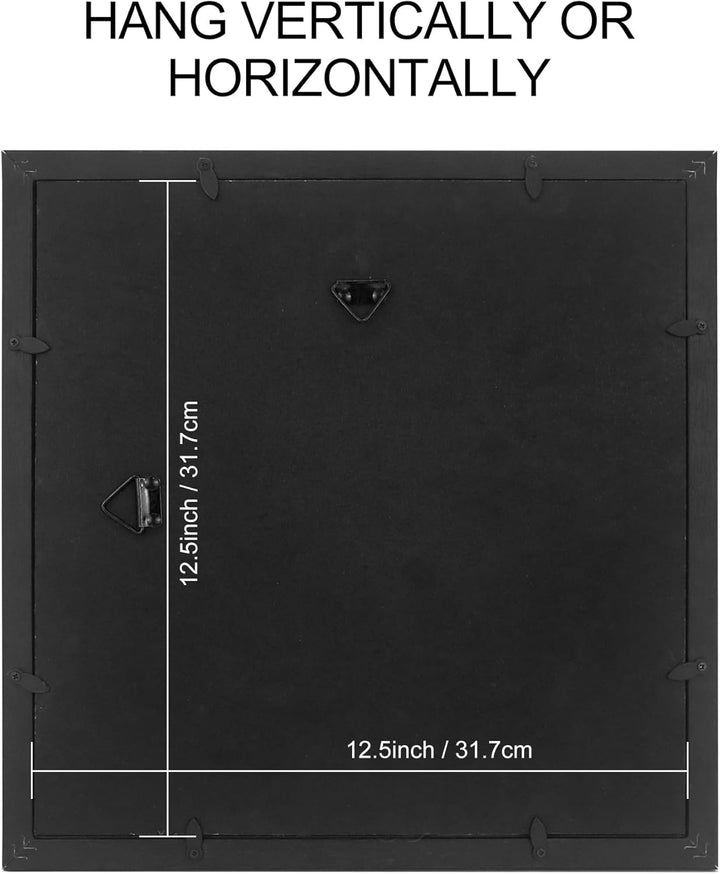2 Stück Schallplattenrahmen für die Wand Display Album Cover mit Echtglas Schwarz 12,5x12,5 Rahmen f