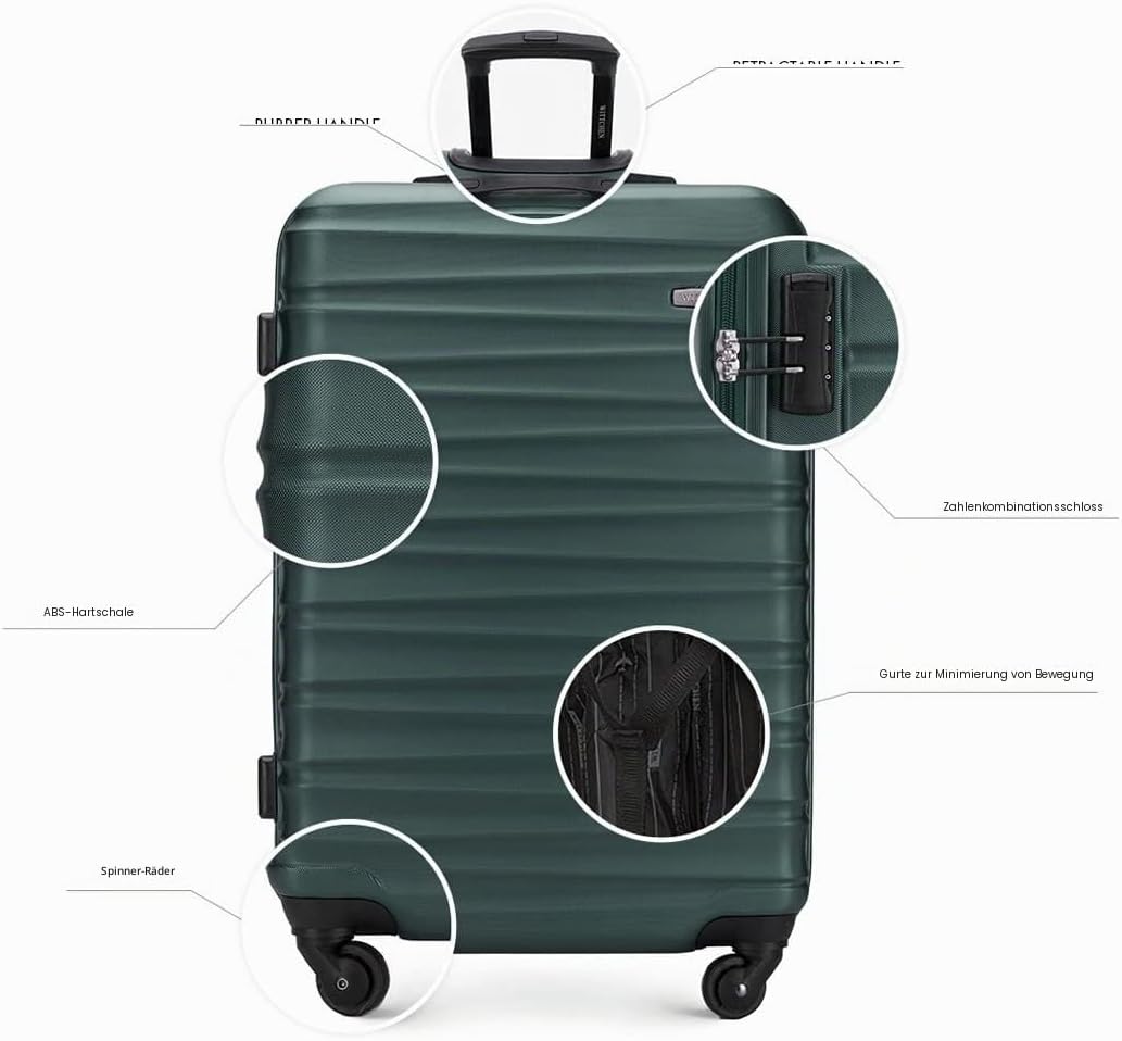 WITTCHEN Reisekoffer Handgepäck Kabinengepäck Rollkoffer Kabinenkoffer Kleiner Koffer Trolley Hartsc