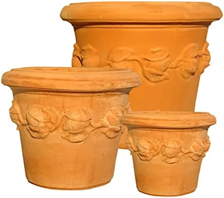 TucanoHamburg Terrakotta Blumentopf, Modell Conca Limoni 36x30cm, frostfest