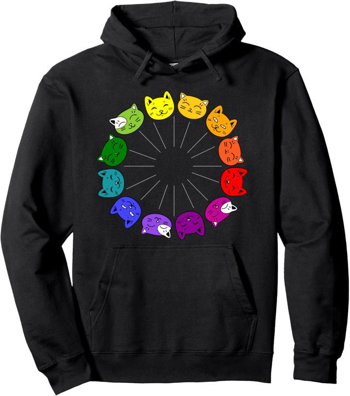 Farbtheorie Katze Farbkreis Kunstlehrer Pullover Hoodie