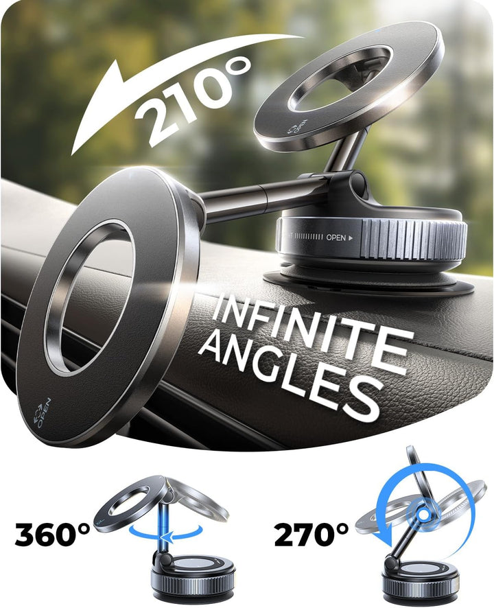 MRGLAS 2025 Upgraded Handyhalterung Auto Magnet für Magsafe Autohalterung, Vakuum Saugnapf Handy Hal