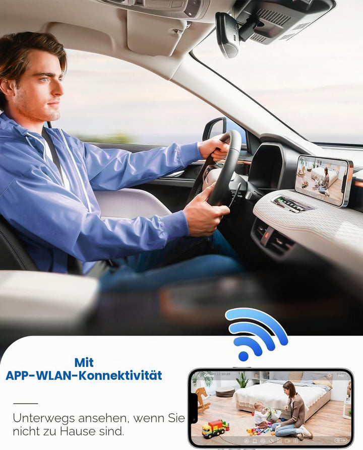 1080P HD Kleine Überwachungskameras, Lange Standby-Autonomie, WLAN Kamera | Unterstützt SD-Kartenspe