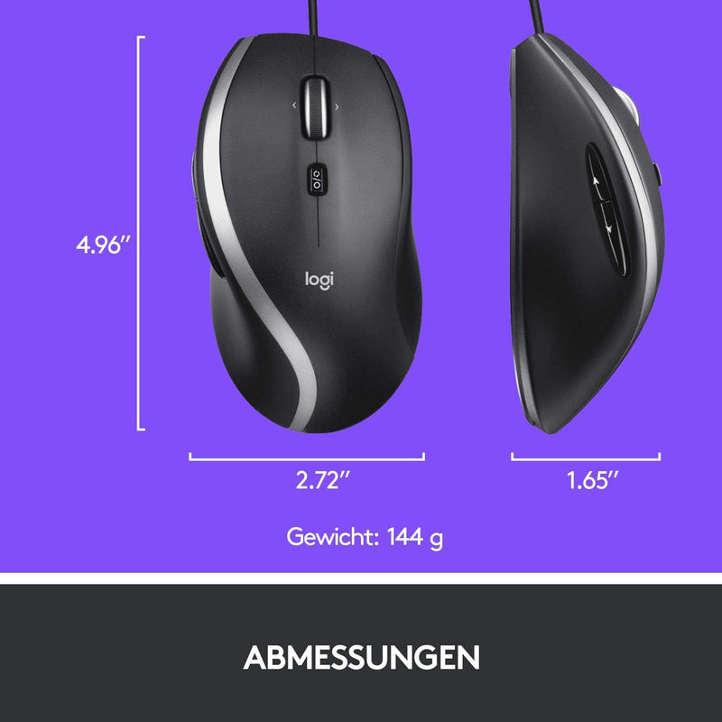 Logitech M500s Kabelgebundene Maus mit fortschrittlicher hyperschneller Scroll- und Kippfunktion, an