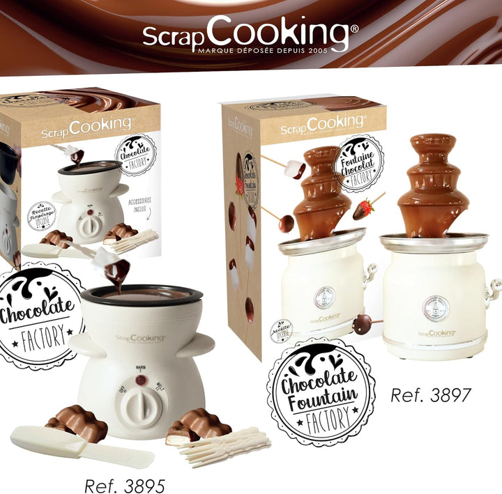ScrapCooking - Chocolate Factory - Elektrisches Schokoladenfondue-Gerät - Für 2 bis 4 Personen - Sch