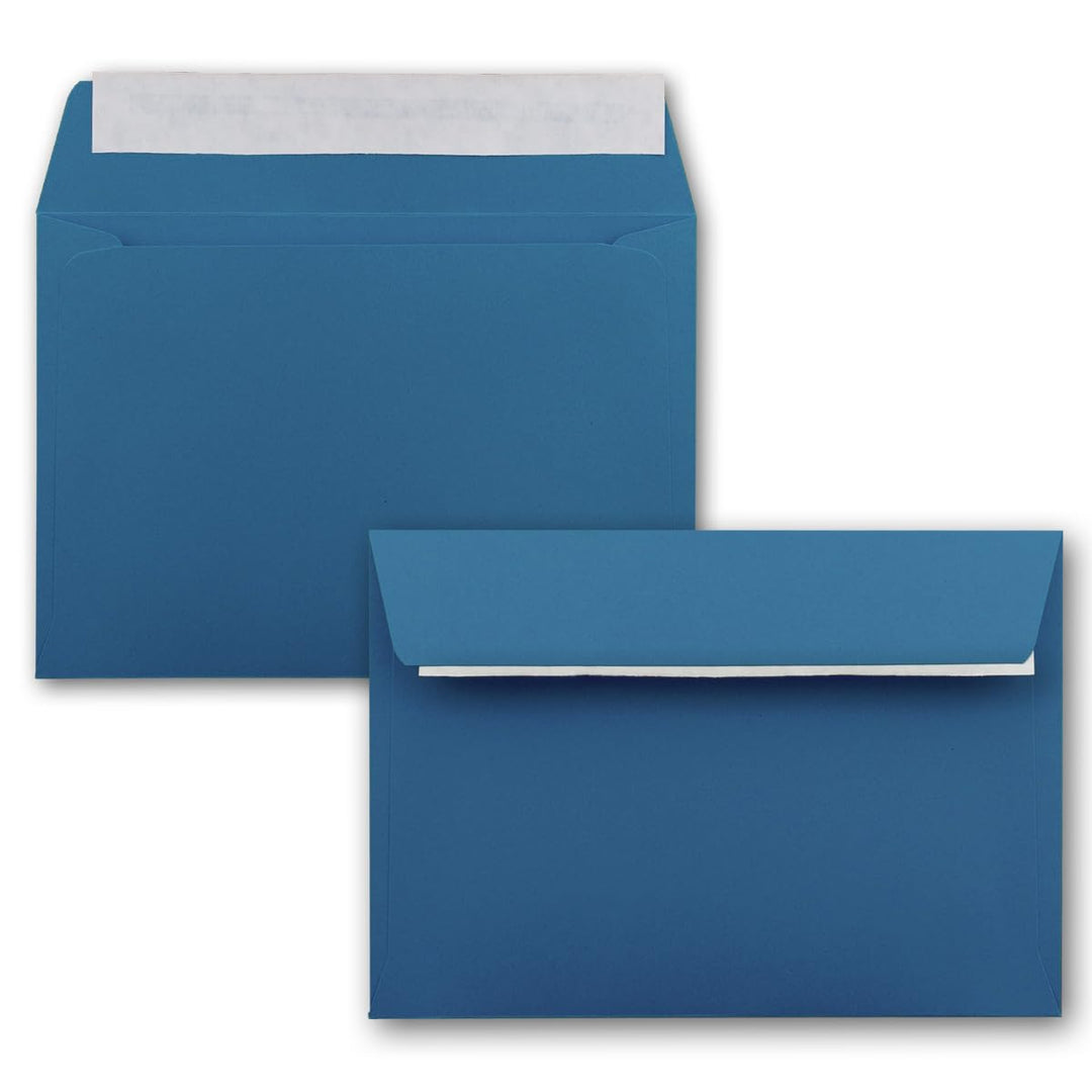 50x Briefumschläge Royalblau/Königs-blau DIN C6 Format 11,4 x 16,2 cm - Haftklebung - Kuverts ohne F