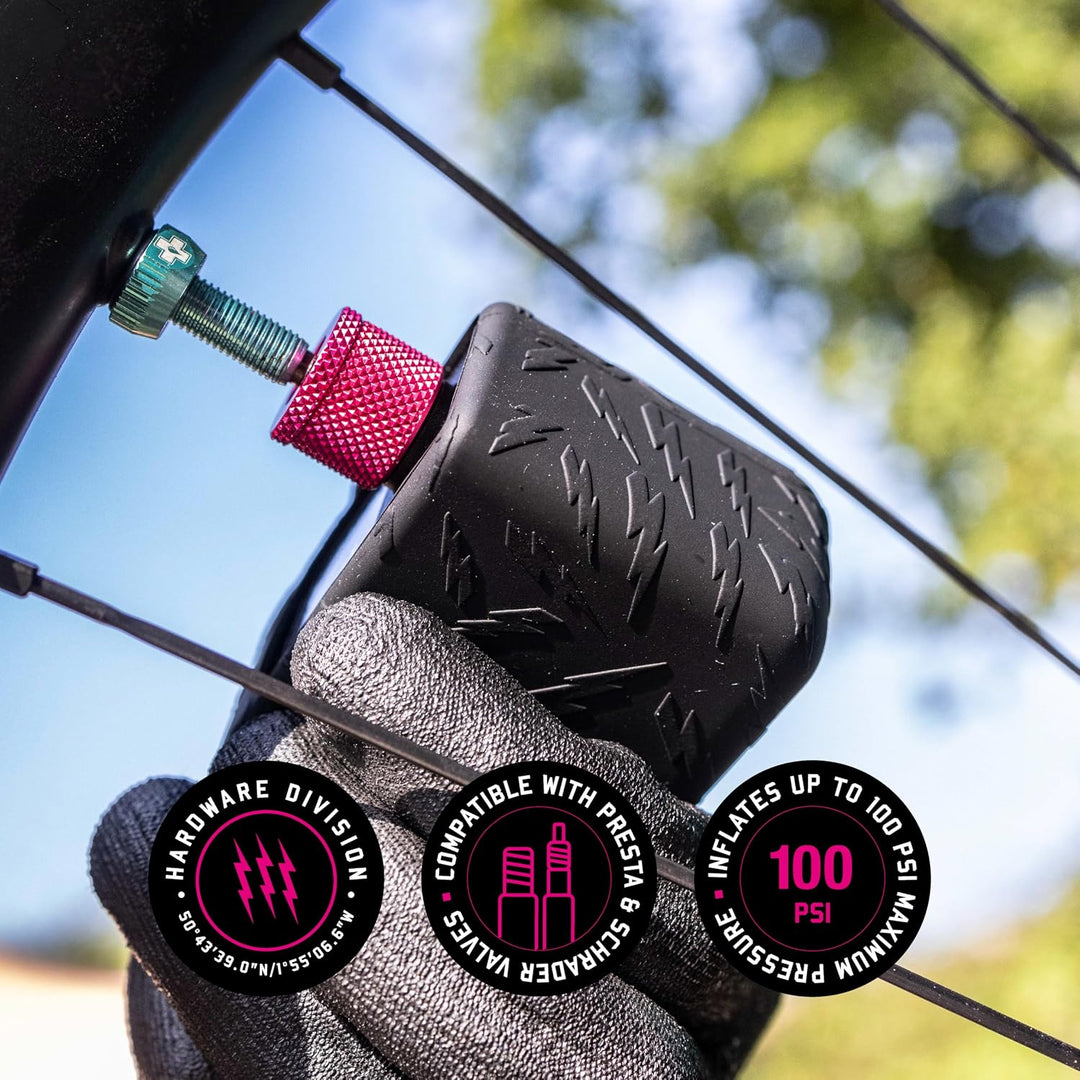 Muc-Off Airmach Elektrische Mini Luftpumpe – Presta &amp; Schrader – Kompakte Fahrradpumpe mit USB-C-Sch