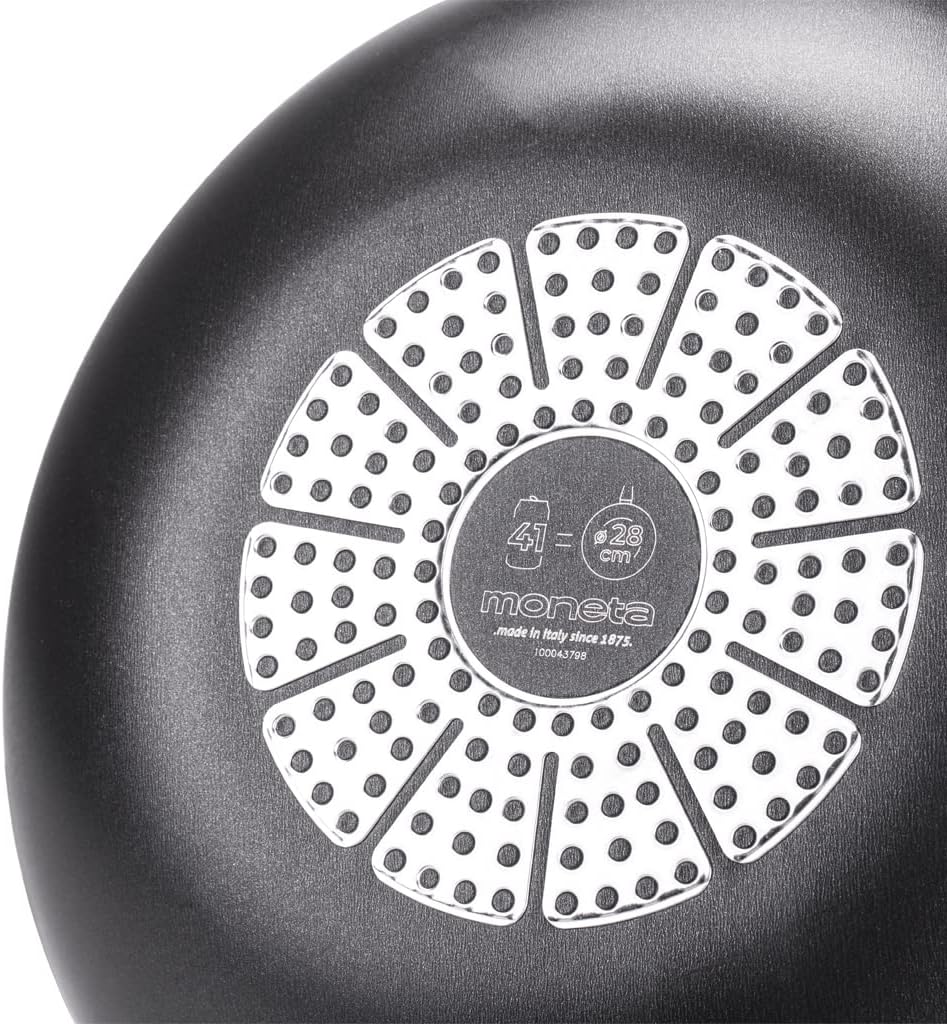 Moneta Gea Wok, 28 cm, 100% recyceltes Aluminium, für jede Kochplatte inklusive Induktion. Made in I
