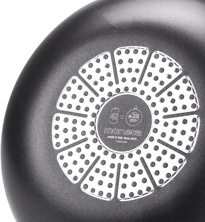 Moneta Gea Wok, 28 cm, 100% recyceltes Aluminium, für jede Kochplatte inklusive Induktion. Made in I