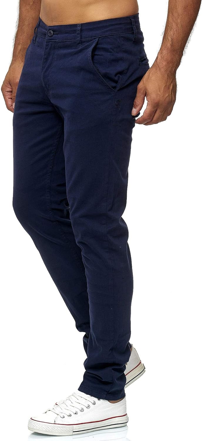 Elara Herren Chino Hose Stretch 29W / 30L Navyblau, 29W / 30L Navyblau