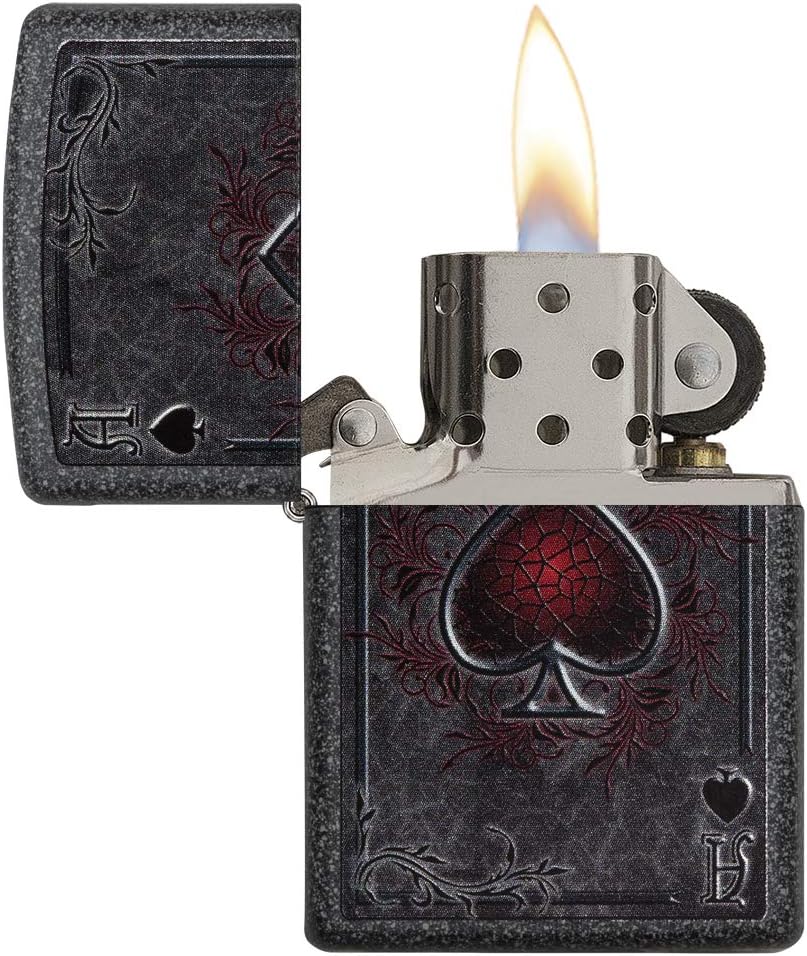 Zippo ACE Benzinfeuerzeug, Messing, Edelstahloptik, 1 x 6 x 6 cm