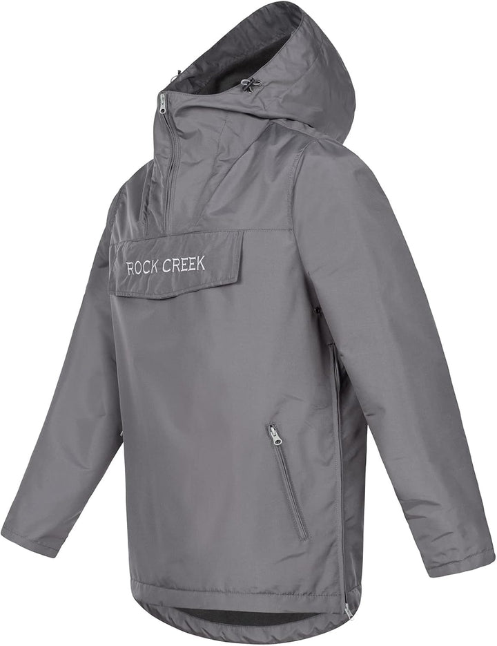 Rock Creek Herren Windbreaker Jacke Anorak H-295, Anthrazit