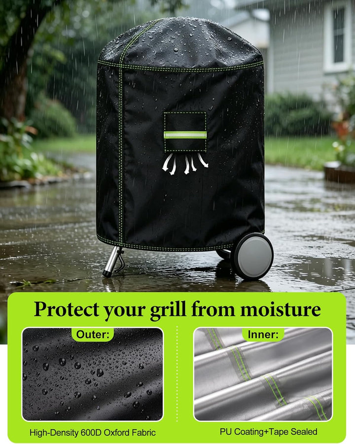 VDISRR Kugelgrill Abdeckung, 600D Oxford Heavy Duty Grillabdeckung für Weber Kugelgrill 57 cm, Grill