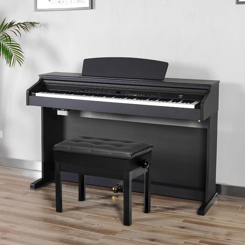 Allright Klavierhocker Keyboard Bank Klavierbank Keyboardbank Schminkhocker Hocker mit Stauraum Schw