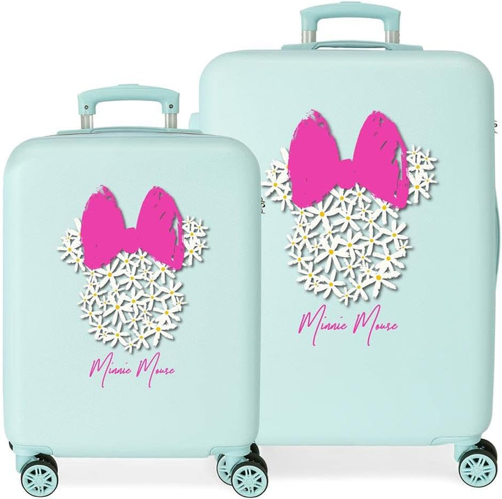 Disney Minnie Teen Koffer-Set, blau, 55/65 cm, starr, ABS-Kombinationsverschluss, seitlich, 91 l, 6