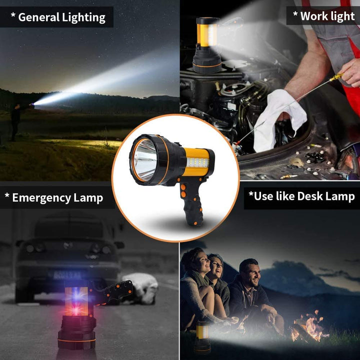 MAYTHANK Professionelle LED-Taschenlampe mit hoher Leistung, wiederaufladbar, USB, leistungsstarke T