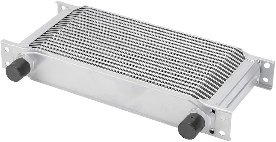 BOROCO Ölkühler 19 Reihen AN10 Anschluss Set Universal Zusatz Kühlung Extern Oil Cooler (Silber)