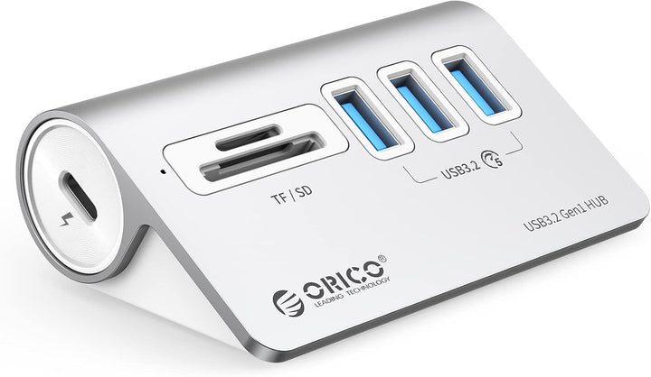 ORICO USB C Hub, USB 3.2 GEN 1 Hub mit TF/SD Kartenleser, 3 USB A Ports, 5 Gbps USB Verteiler, 0.5M