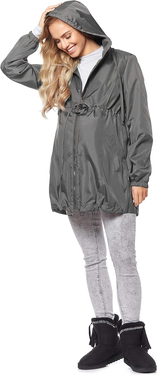 Be Mammy Damen Parka Übergangsjacke Herbstjacke Umstandsjacke BE20-213 42 Grau, 42 Grau