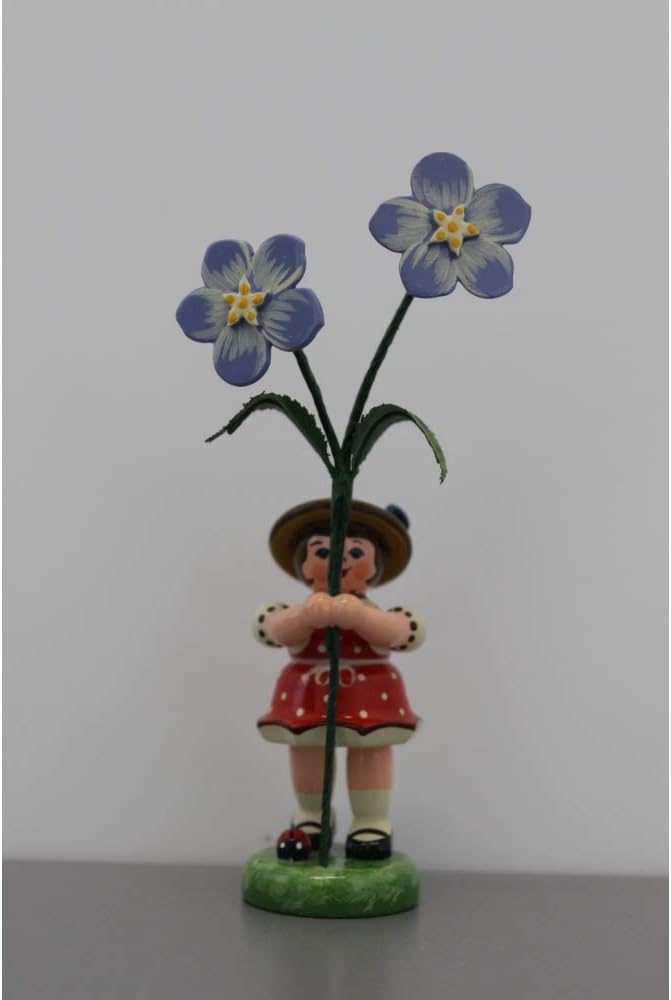 Hubrig-Volkskunst Blumenmädchen mit Flachs* Höhe 11cm