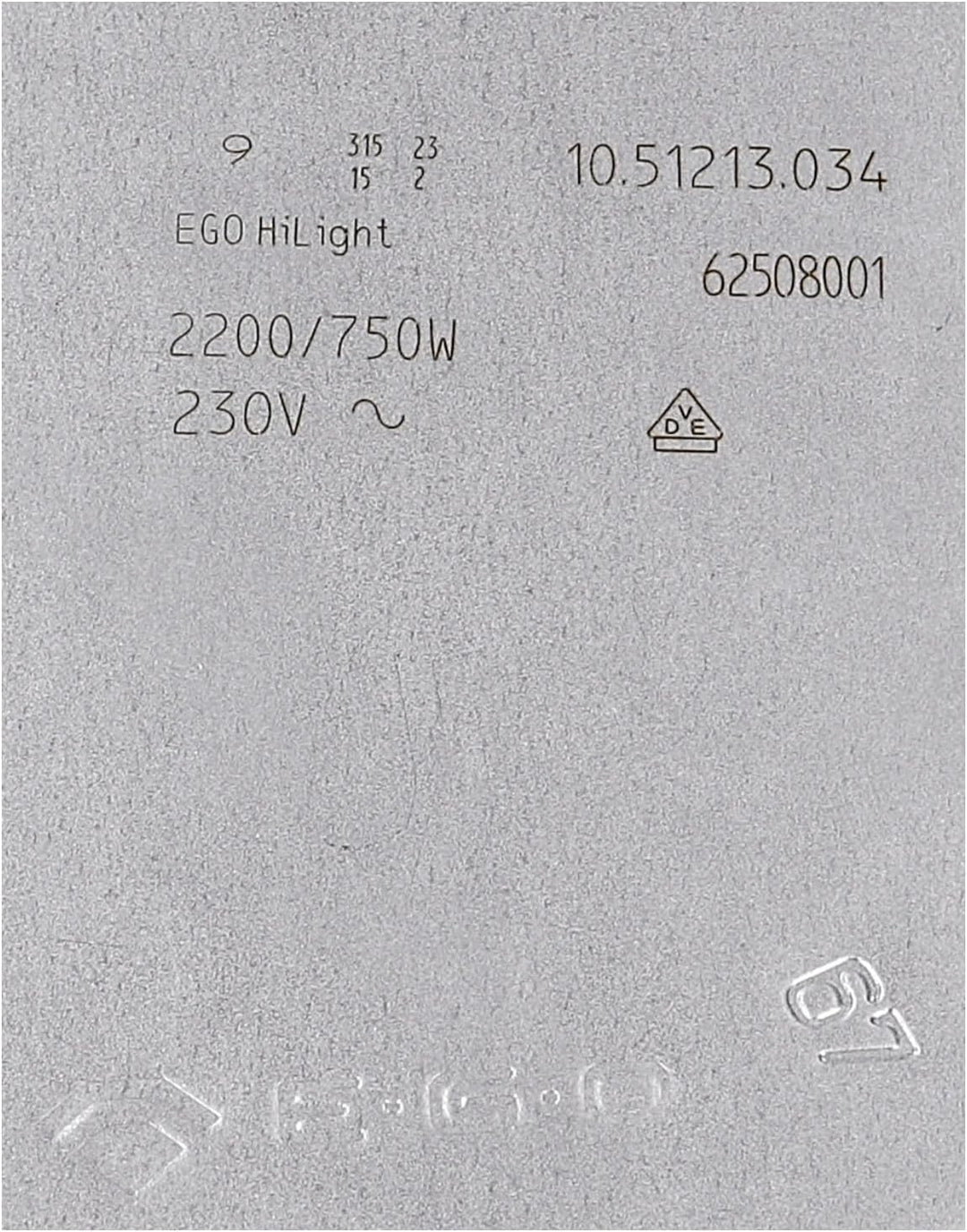 Strahlheizkörper Zweikreis Glaskeramikkochfeld 2200/750W Ø210/125mm Ego 1051213034 HiLight-Heizkörpe
