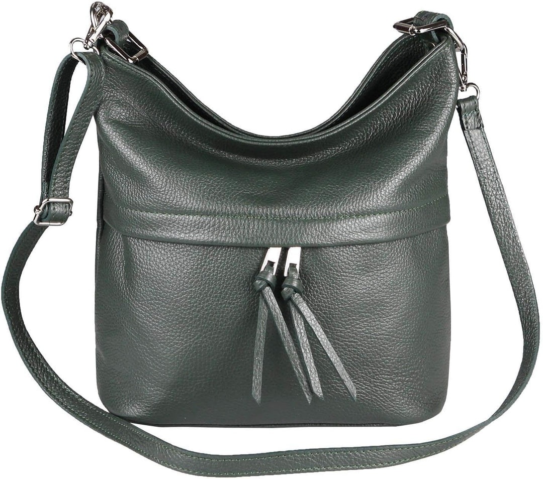 OBC Damen Leder Tasche Cross Body Schultertasche City Bag Crossover Umhängetasche Henkeltasche Clutc