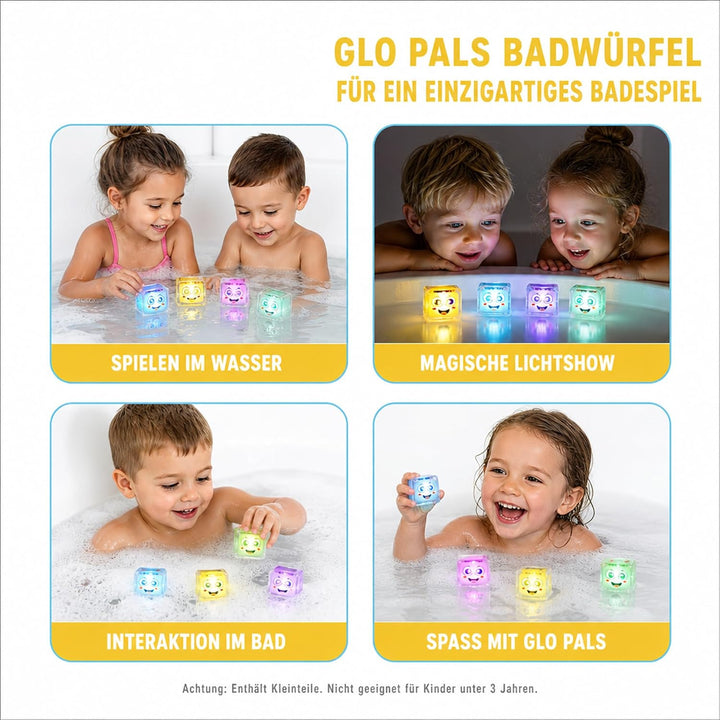 Glo Pals 4 leuchtende Würfel für EIN einzigartiges sensorisches Erlebnis und Magische Lichtshow für