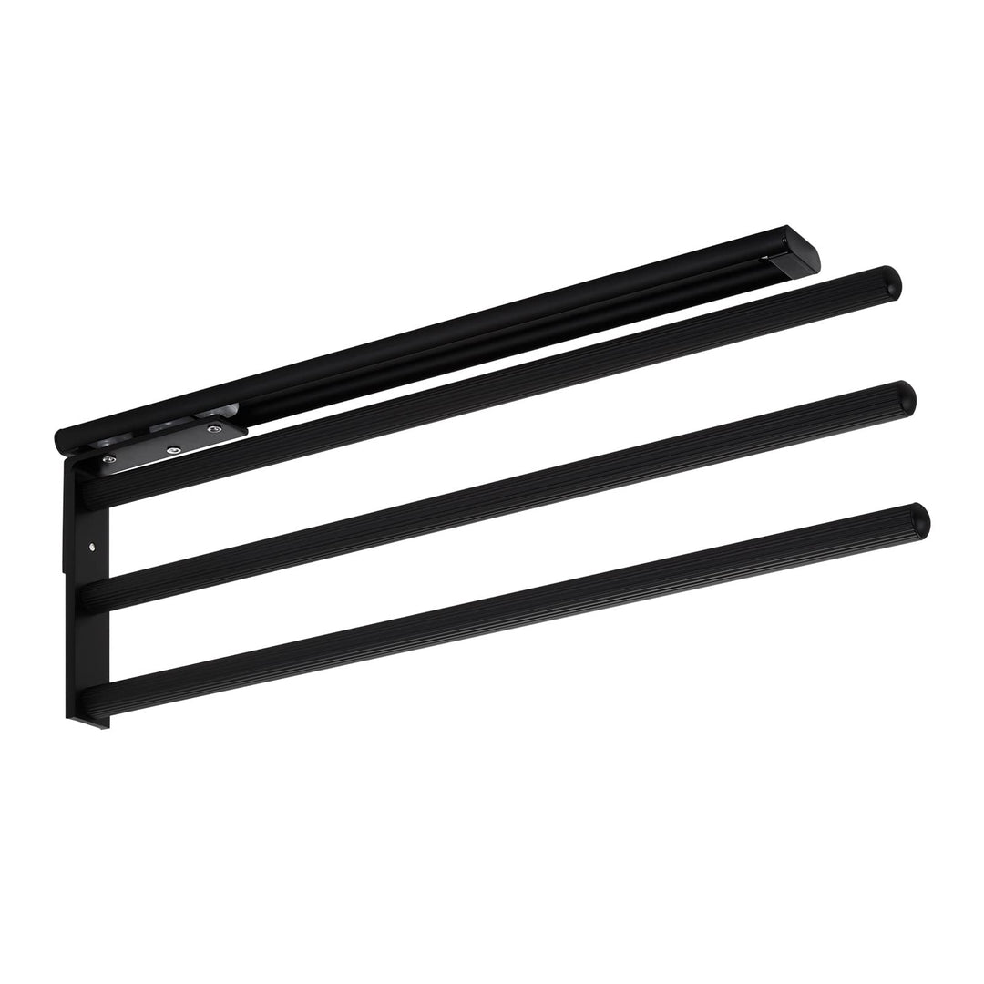 SOTECH Aluminium Handtuchhalter TED 3-armig schwarz matt (450-730 mm, ausziehbar, drehbar) Teleskop-