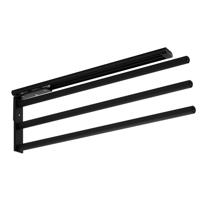 SOTECH Aluminium Handtuchhalter TED 3-armig schwarz matt (450-730 mm, ausziehbar, drehbar) Teleskop-