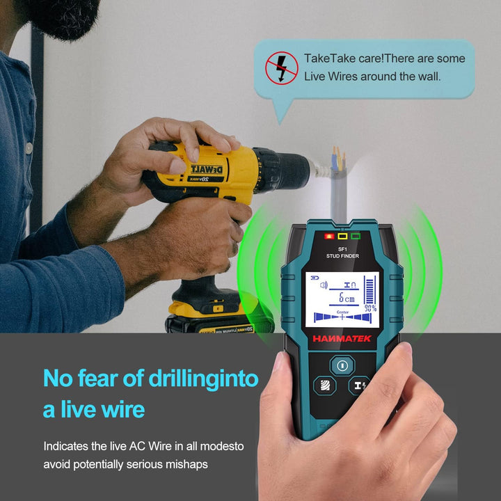 Leitungssucher Ortungsgerät HANMATEK SF1 Wand Scanner Detektor Multifunktional Stud Finde Holz/Eisen