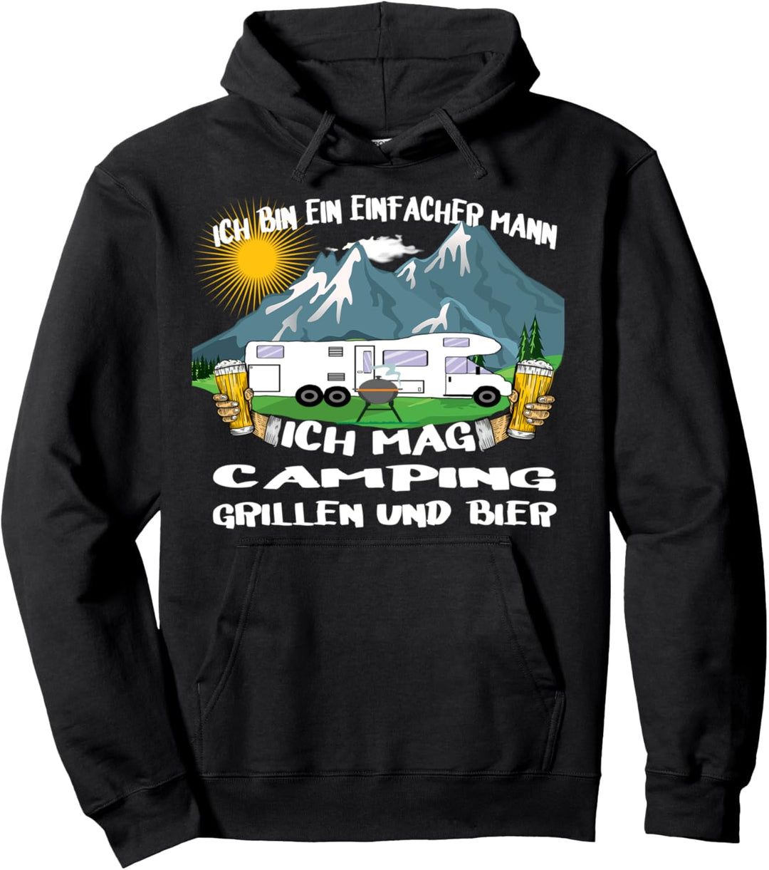 Ich Bin Einfacher Mann Mag Camping Grillen Bier Wohnmobil Pullover Hoodie