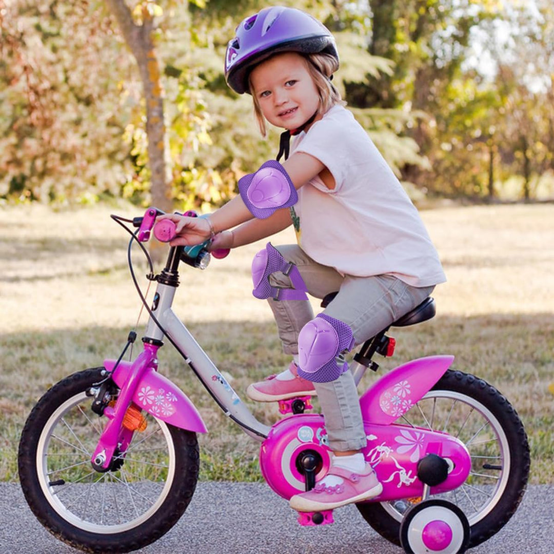 Skateboard-Protektoren für Kinder, 6-in-1 für Skateboarding, Rollschuhlaufen und Radfahren (lila)