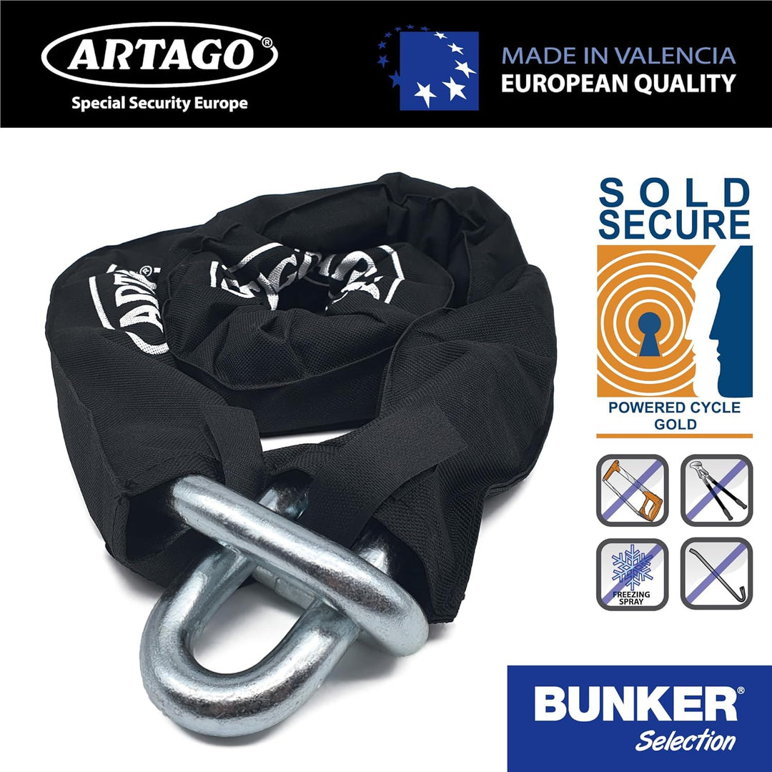 Artago 14.100 Kette Motorrad kombinierbar ø15 homologiert SOLD SECURE GOLD, besondere Sicherheit BUN