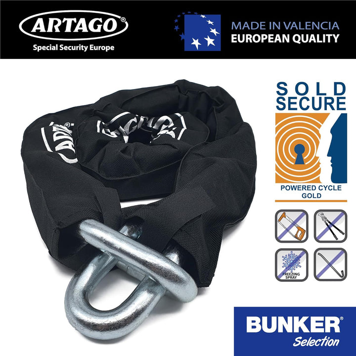 Artago 14.100 Kette Motorrad kombinierbar ø15 homologiert SOLD SECURE GOLD, besondere Sicherheit BUN
