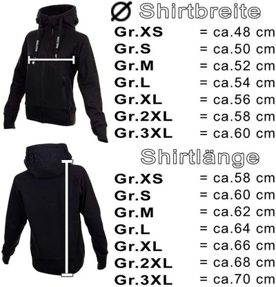 SEESTERN Damen Kapuzen Sweat Shirt Jacke Pullover Zip Hoody Sweater Gr.XS-XXL /1422-1622 XL Dunkel B