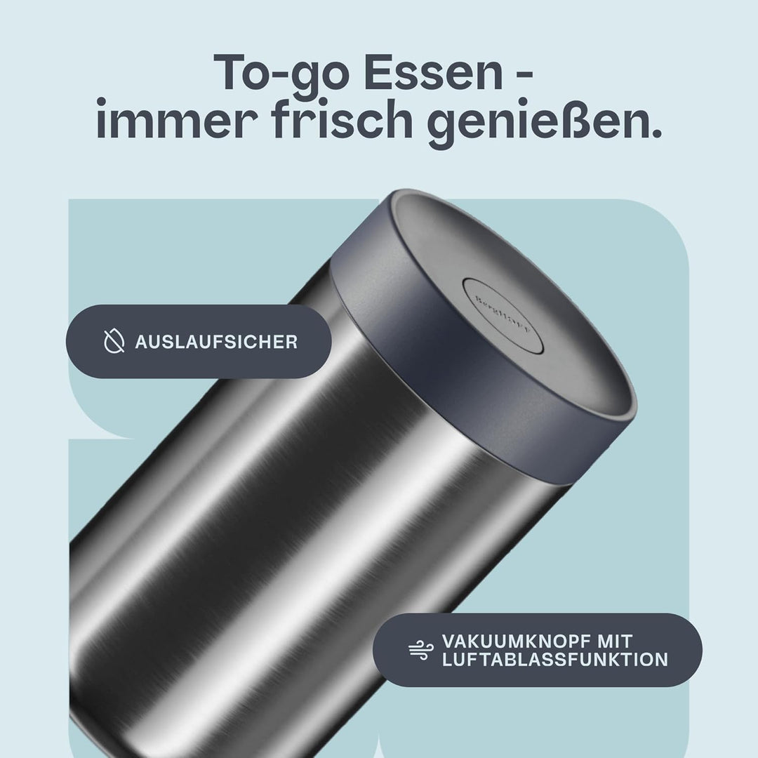 Berghoff Home Thermobehälter für Essen – 0,75L – Edelstahl Warmhaltebehälter – Thermobecher für Getr