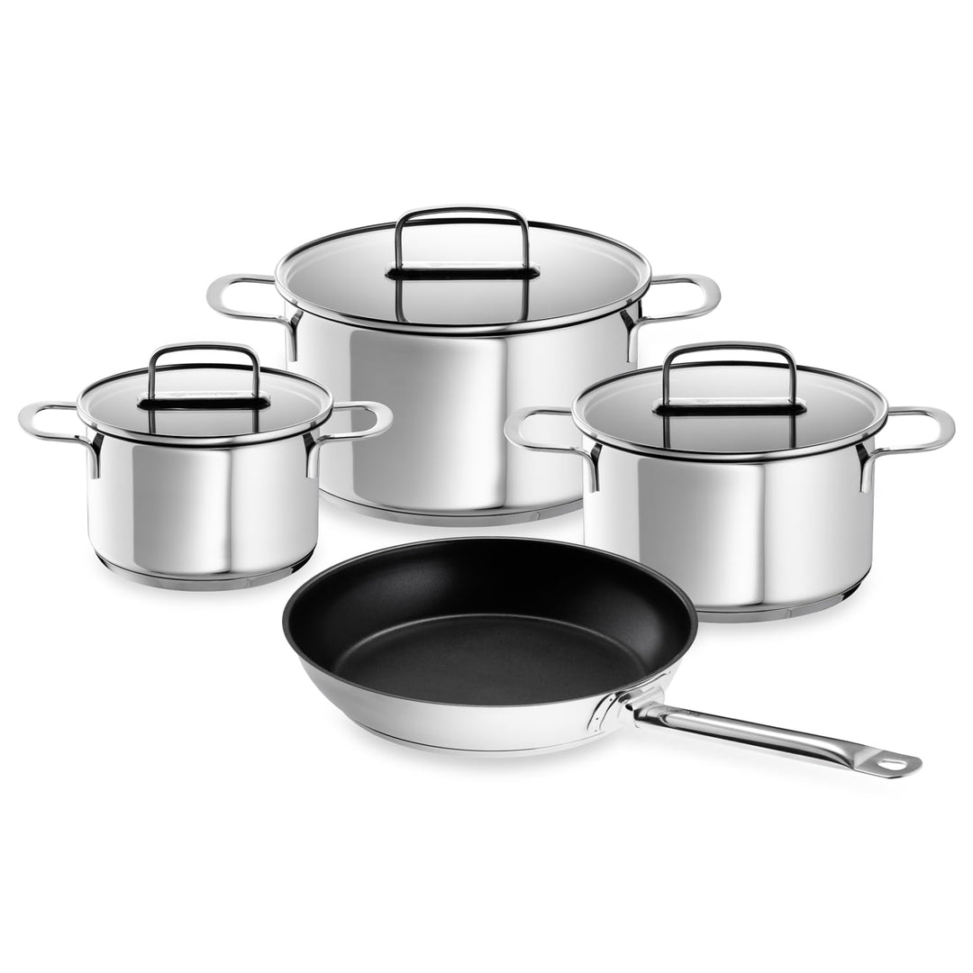 Schulte-Ufer Topfset Industar, 4tlg, Edelstahl, inkl. Testsieger Bratpfanne Industar DIAMAS-Pro (163