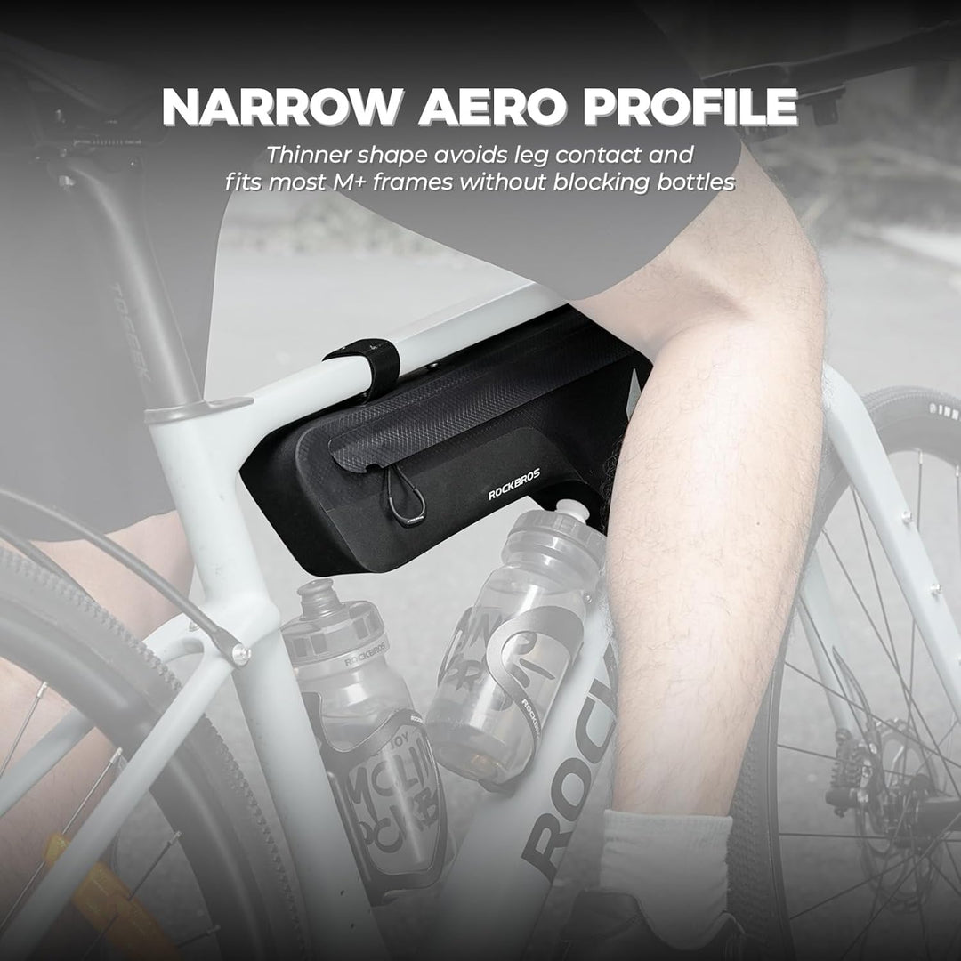 ROCKBROS Fahrrad Rahmentasche Unterrohr 100% Wasserdicht, Schlankes Design Oberrohrtasche mit PP Stü