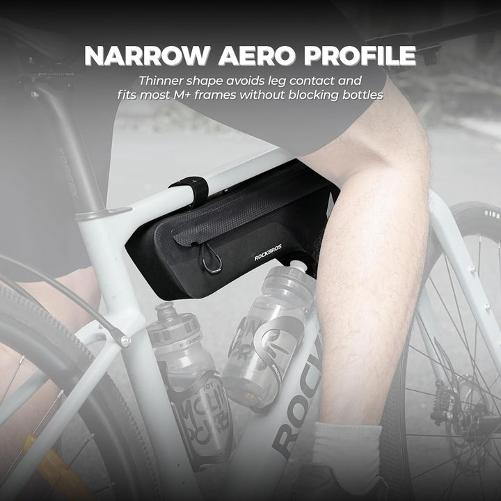 ROCKBROS Fahrrad Rahmentasche Unterrohr 100% Wasserdicht, Schlankes Design Oberrohrtasche mit PP Stü