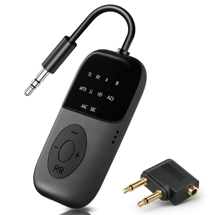 SOARUN 2-IN-1 Bluetooth 5.4 Adapter Transmitter, 24H Spielzeit, aptX Low Latency Airfly Gadgets, Blu