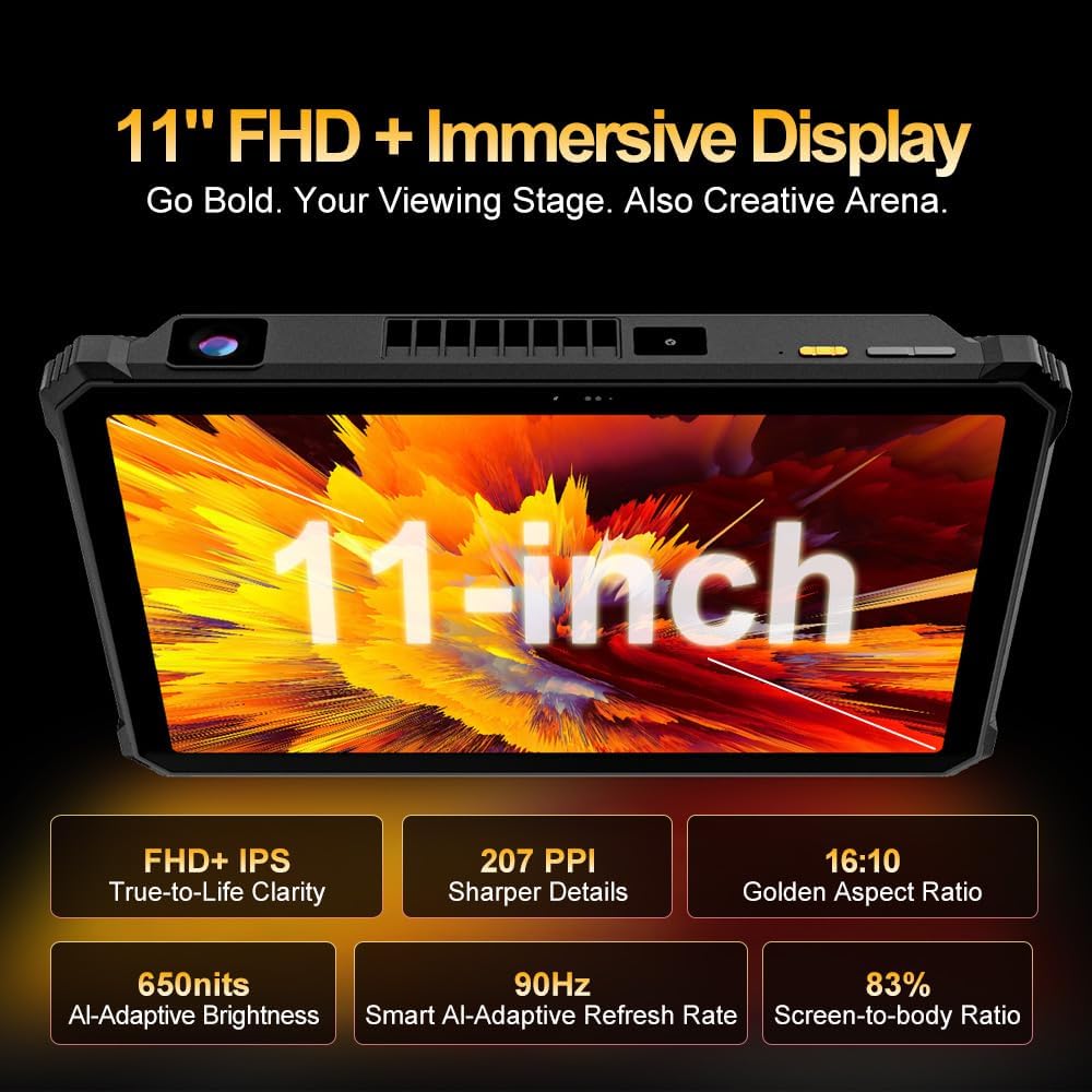 Blackview Active 12 Pro 30000mah 5G Outdoor Tablet mit Projektoren, 36GB+256GB/1TB Tablet, 11"FHD+ R